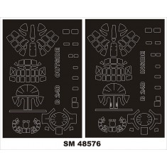 1/48 B-24D Lberator Canopy Masking for Hobby Boss Kit (Outside, Inside)