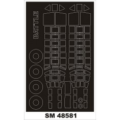 1/48 Fairey Battle Canopy Masking for Trumpeter Kit (Outside, Inside)