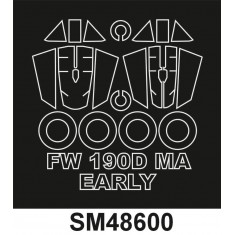1/48 WWII German Fw 190D Early Canopy Paint Masks for MiniArt kit