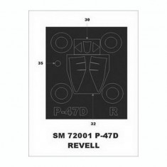 1/72 P-47D Bubbletop Thunderbolt Paint Mask for Revell kit (outside)