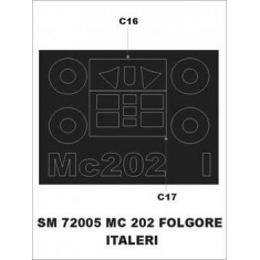 1/72 Macchi MC-202 Folgore Paint Mask for Italeri kit (outside)