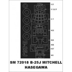 1/72 B-25J Mitchell Paint Mask for Hasegawa kit (outside)