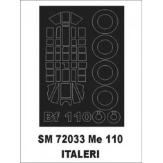 1/72 Messerschmitt Bf-110G Paint Mask for Italeri kit (outside)