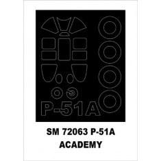 1/72 North American P-51 Mustang Paint Mask for Academy kit (outside)