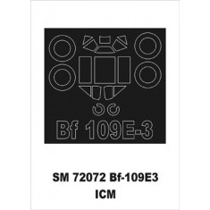 1/72 Messerschmitt Bf-109E3 Paint Mask for ICM kit (outside)