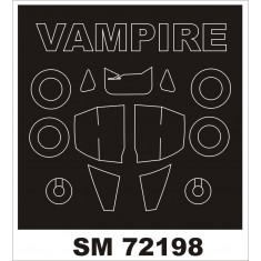 1/72 Vampire T11 Paint Mask for Airfix kit (outside)
