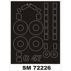 1/72 Douglas C-47 Skytrain New Tooling Paint Mask for Airfix kit (outside)