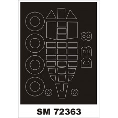 1/72 DB-8A/3N Canopy and Wheel Masks for Special Hobby kits (Outside)