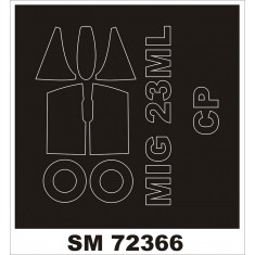 1/72 MiG-23ML/MLA Canopy and Wheel Masks for Clear Prop Models kits (Outside)