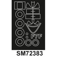 1/72 US Grumman F7F Tigercat Canopy Paint Masks for Fly kit
