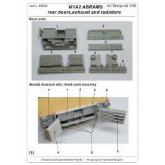 1/48 M1A2 Abrams Rear Doors, Exhaust and Radiators Detail set for Tamiya kits