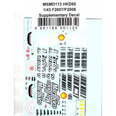 1/43 Ferrari F2007/F2008 Supplementary Decals