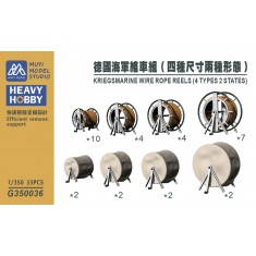 1/350 Kriegsmarine Wire Rope Reels (4 Types, 2 States) x33