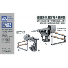 1/700 Kriegsmarine Practice Loading Machine & Ammunition Rack x4