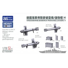 1/700 Kriegsmarine Bismarck Paravane/Lockers H x52