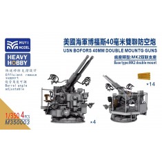 1/350 US Navy Twin 40mm Bofors Mounts x4