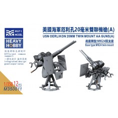 1/350 US Navy Twin 20mm Oerlikon AA Mounts (Type A) x12