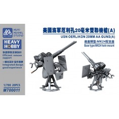 1/700 US Navy Twin 20mm Oerlikon AA Mounts (Type A) x20