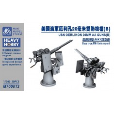 1/700 US Navy Twin 20mm Oerlikon AA Mounts (Type B) x20