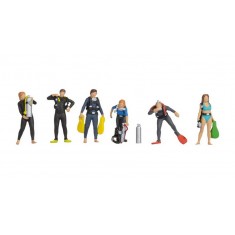 HO Scale Divers (6 coloured figures with accessories)