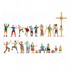 HO Scale Figures xL Set - In the Mountains (18 assembled painted figures)