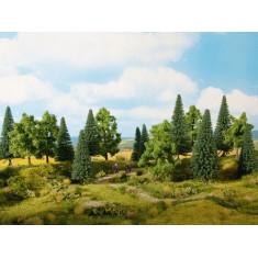 O,HO,TT Scale Mixed Forest (6pcs, 140-180mm high)