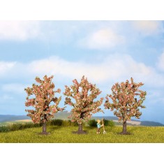 HO / TT Scale Fruit Trees (pink blossom, 3pcs, height: 80mm)