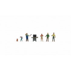 N Scale Barbecue Party Assembled and Painted Miniatures