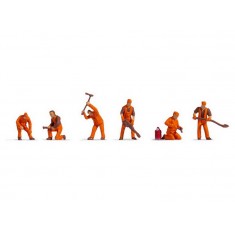 N Scale Railway Construction Crew (6 Figures, without benches)