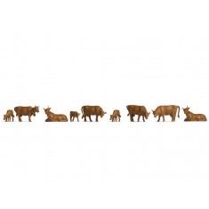 N Scale Brown Cows (9pcs)