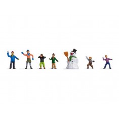 TT Scale Children in the Snow (w/snowman)