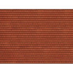 HO Scale Roof Tile Red (3D Cardboard Sheet, 250 x 125mm)