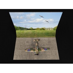 1/72 Airfield Tarmac Sheet: Battle of Britain Airfield Set #2 Grass Wall w/3D Component