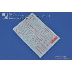 1/144 & 1/100 Detail-Up Decal 03 Red for Gunpla