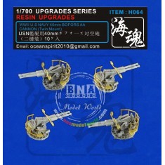 1/700 WWII US Navy 40mm Bofors AA Cannon (Twin Mount)