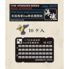 1/700 USN 20mm Single Autocannon Machine Gun set (Resin+PE)