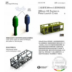 1/35 280mm HE Rocket in Metal Launch Crate