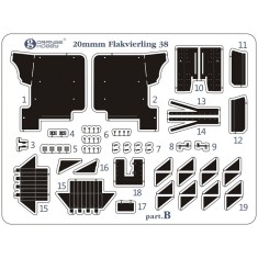 1/72 20mm Flakvierling 38 Detail Parts Upgrading Suit for Orange Hobby #G72-200