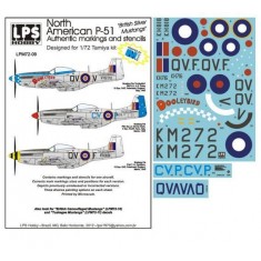 1/72 RAF & RAAF P-51 Mustangs in Silver Schemes Decals for Tamiya kits
