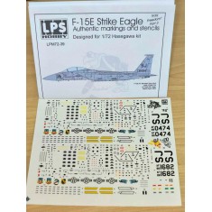 1/72 Iraq #3 F-15E Strike Eagle Markings & Stencils Decals for Hasegawa kits