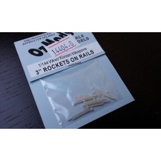 1/144 3" British Rocket Projectiles on rails (6 per pack)