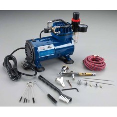 Gravity Feed Airbrush and Compressor Set with Step-down Transformer