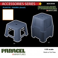 1/35 Plastic Chairs (Small): 4 Individual and 2 Pre-stacked Columns