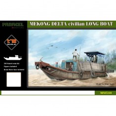 1/72 Mekong Long Boat (18cm), Figures and Resin Water Base