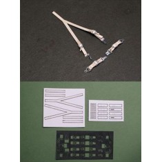 1/32 WWII US Air Force Fighter Cockpit Seat Belt Set for 2 Planes (Laser-cut Paper kit)