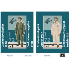 1/144 Czechoslovak Pilot 1930s #1 (2 figures, 3D Printed)