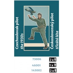 1/144 Czechoslovak Pilot 1930s #2 (2 figures, 3D Printed)