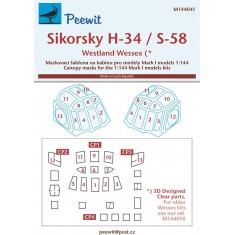 1/144 Sikorsky H-34 / S-58 Canopy Masks for Mark I kits