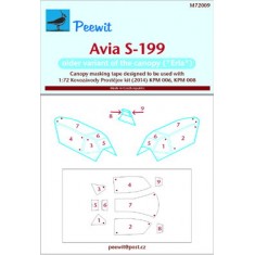 1/72 Avia S-199 (older version) Erla Canopy Masks for Kovozavody Prostejov kits