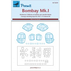 1/72 Bombay Mk.I Canopy Masks for Valom kits